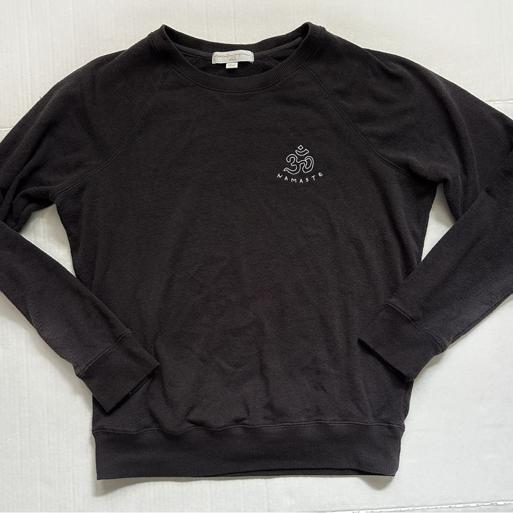 Spiritual Gangster Namaste Black Fleece Pullover Crewneck Sweatshirt sz Medium